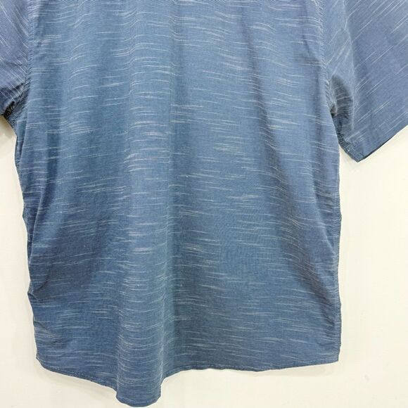Kavu Blue Mottled Button Up Short Sleeve Casual Performance Shirt - Picture 8 of 15